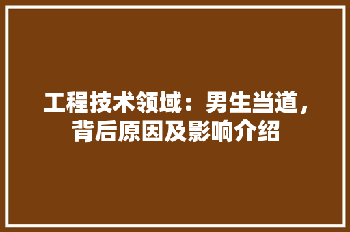 工程技术领域：男生当道，背后原因及影响介绍 中式风格装饰