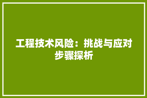 工程技术风险：挑战与应对步骤探析 中式风格装饰