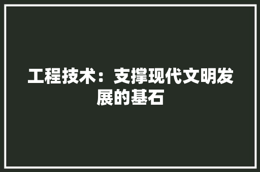 工程技术：支撑现代文明发展的基石 中式风格装饰