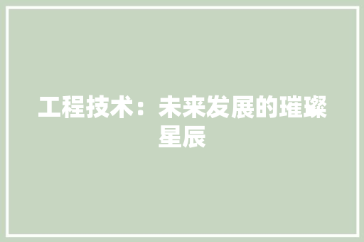 工程技术：未来发展的璀璨星辰 中式风格装饰