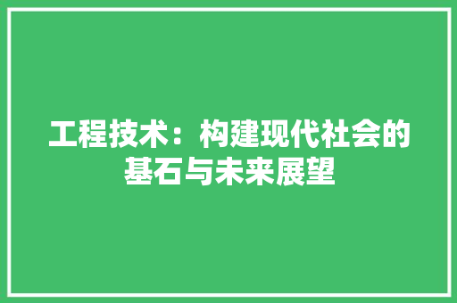 工程技术：构建现代社会的基石与未来展望 中式风格装饰