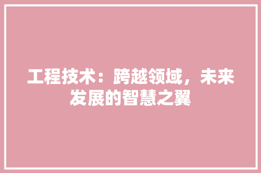 工程技术：跨越领域，未来发展的智慧之翼 中式风格装饰