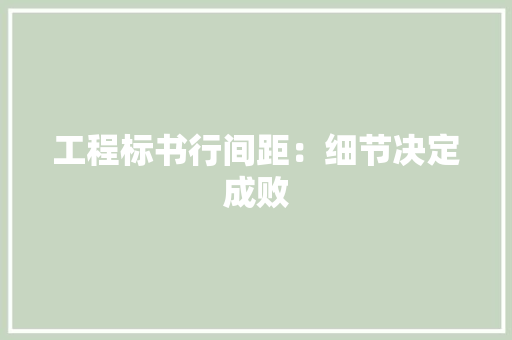 工程标书行间距：细节决定成败 中式风格装饰