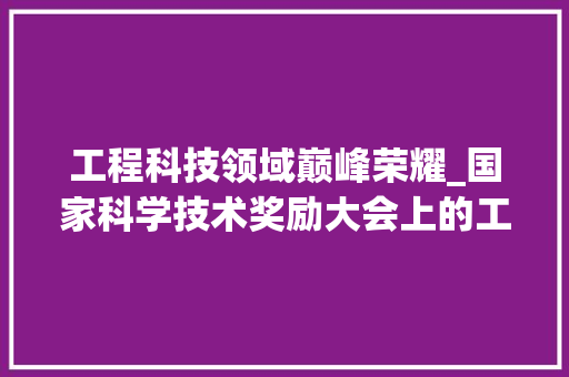工程科技领域巅峰荣耀_国家科学技术奖励大会上的工程技术科学最高奖 中式风格装饰