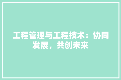 工程管理与工程技术：协同发展，共创未来 中式风格装饰