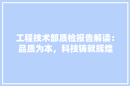 工程技术部质检报告解读：品质为本，科技铸就辉煌 中式风格装饰
