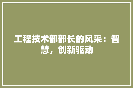 工程技术部部长的风采：智慧，创新驱动