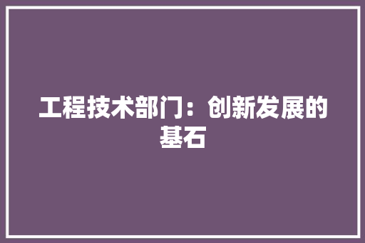 工程技术部门：创新发展的基石 中式风格装饰