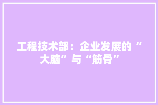 工程技术部：企业发展的“大脑”与“筋骨” 中式风格装饰