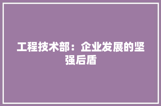 工程技术部：企业发展的坚强后盾 中式风格装饰