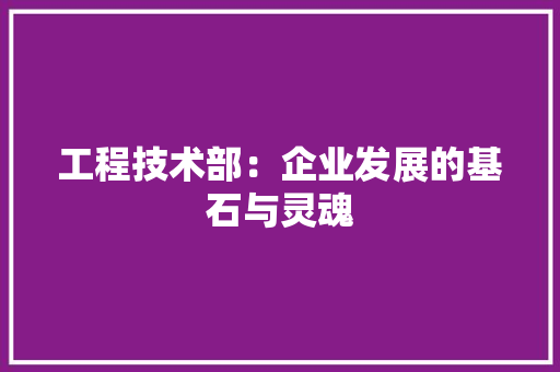工程技术部：企业发展的基石与灵魂 中式风格装饰