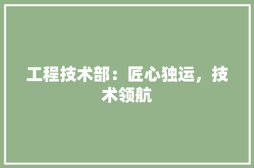 工程技术部：匠心独运，技术领航 中式风格装饰