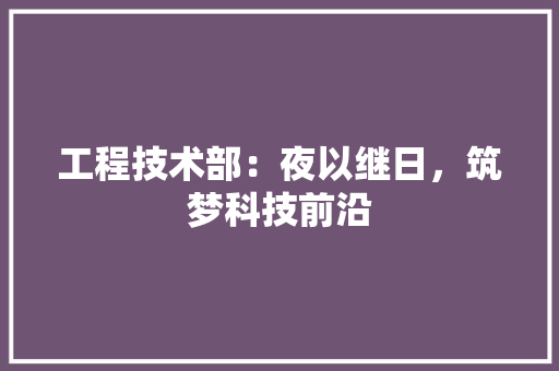 工程技术部：夜以继日，筑梦科技前沿 中式风格装饰