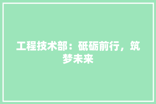 工程技术部：砥砺前行，筑梦未来 中式风格装饰