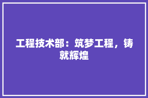 工程技术部：筑梦工程，铸就辉煌 中式风格装饰