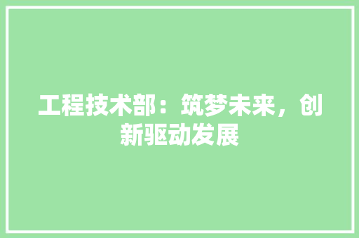 工程技术部：筑梦未来，创新驱动发展 中式风格装饰