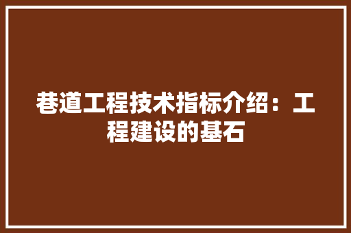 巷道工程技术指标介绍：工程建设的基石 中式风格装饰