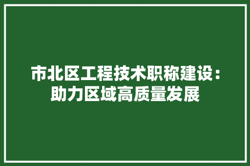 市北区工程技术职称建设：助力区域高质量发展 中式风格装饰