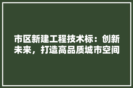 市区新建工程技术标：创新未来，打造高品质城市空间 中式风格装饰