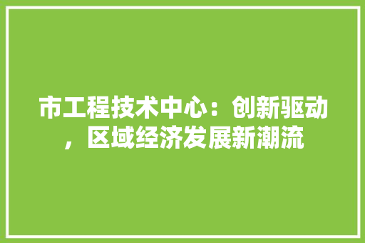 市工程技术中心：创新驱动，区域经济发展新潮流 中式风格装饰