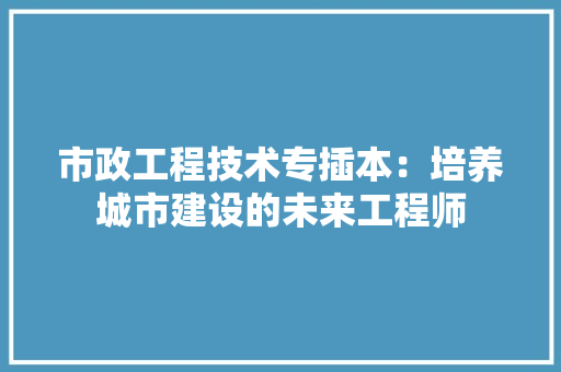 市政工程技术专插本：培养城市建设的未来工程师 中式风格装饰