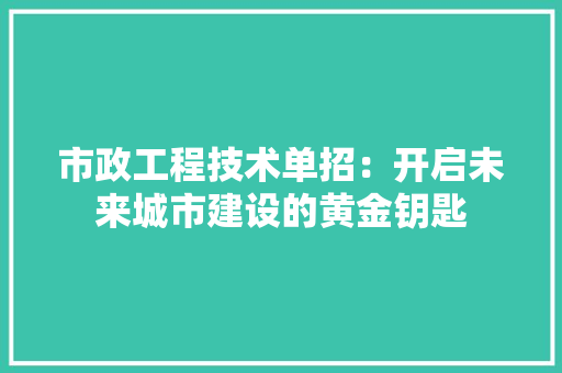 市政工程技术单招：开启未来城市建设的黄金钥匙 中式风格装饰