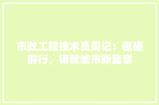 市政工程技术员周记：砥砺前行，铸就城市新篇章 中式风格装饰