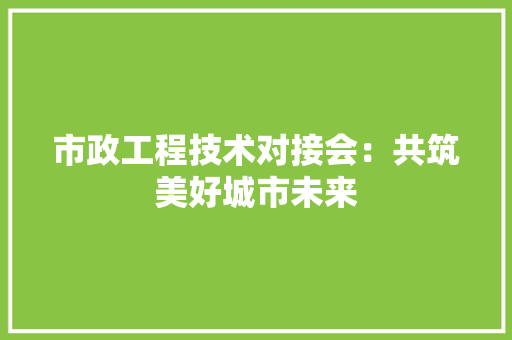 市政工程技术对接会：共筑美好城市未来 中式风格装饰