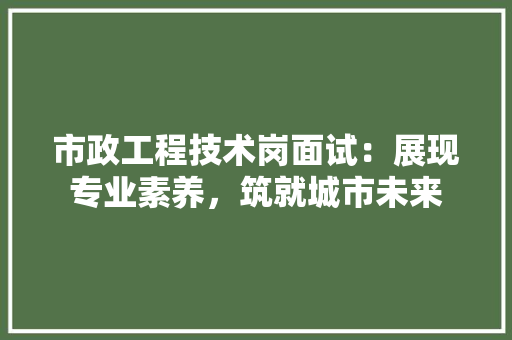 市政工程技术岗面试：展现专业素养，筑就城市未来 中式风格装饰