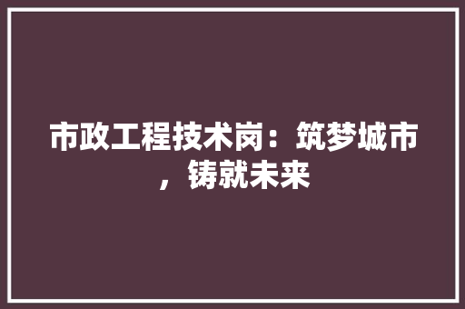 市政工程技术岗：筑梦城市，铸就未来 中式风格装饰