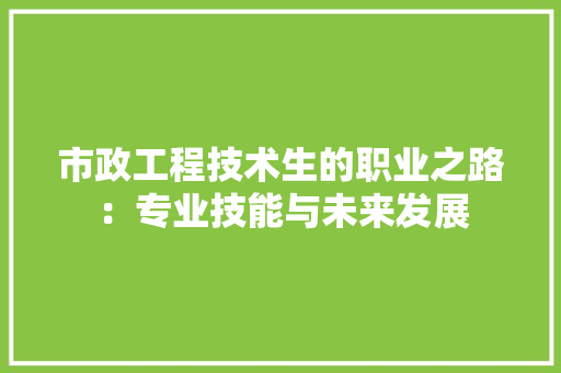 市政工程技术生的职业之路：专业技能与未来发展 中式风格装饰