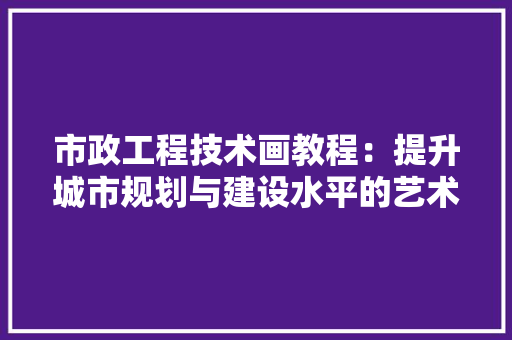 市政工程技术画教程：提升城市规划与建设水平的艺术与科学 中式风格装饰