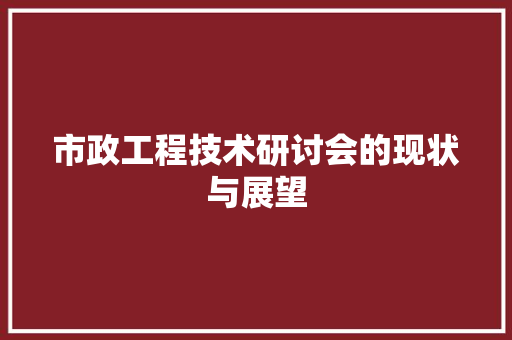 市政工程技术研讨会的现状与展望 中式风格装饰