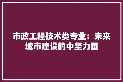 市政工程技术类专业：未来城市建设的中坚力量 中式风格装饰