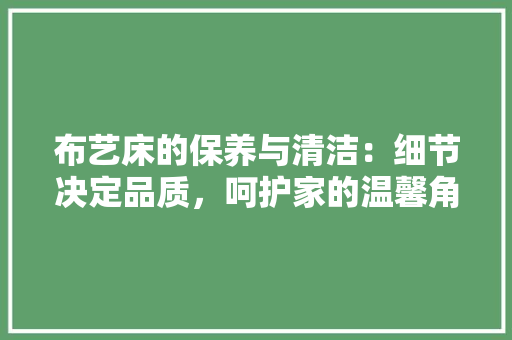 布艺床的保养与清洁：细节决定品质，呵护家的温馨角落