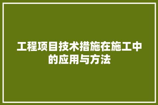 工程项目技术措施在施工中的应用与方法 中式风格装饰