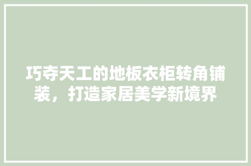 巧夺天工的地板衣柜转角铺装，打造家居美学新境界 中式风格装饰