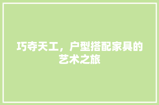 巧夺天工，户型搭配家具的艺术之旅 中式风格装饰