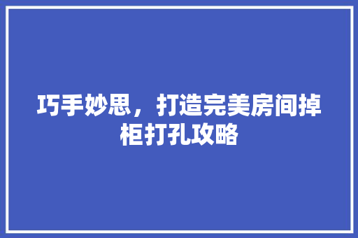 巧手妙思，打造完美房间掉柜打孔攻略 中式风格装饰