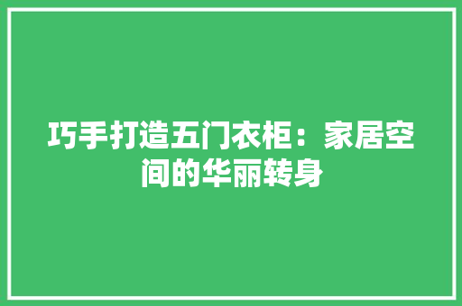 巧手打造五门衣柜：家居空间的华丽转身 中式风格装饰