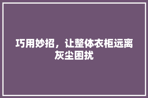 巧用妙招，让整体衣柜远离灰尘困扰