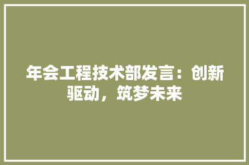 年会工程技术部发言：创新驱动，筑梦未来 中式风格装饰