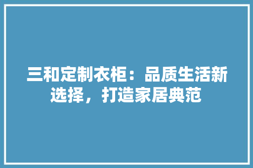 三和定制衣柜：品质生活新选择，打造家居典范 木雕艺术