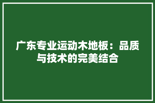广东专业运动木地板：品质与技术的完美结合 中式风格装饰