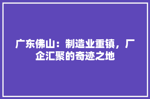 广东佛山：制造业重镇，厂企汇聚的奇迹之地 中式风格装饰
