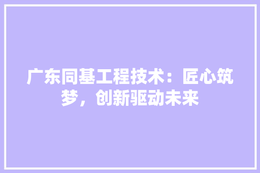 广东同基工程技术：匠心筑梦，创新驱动未来 中式风格装饰