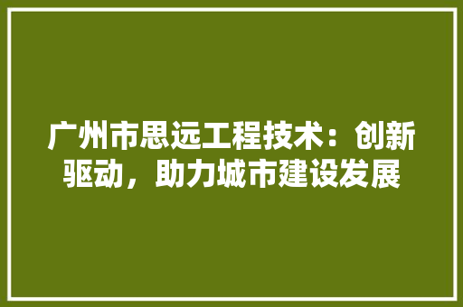 广州市思远工程技术：创新驱动，助力城市建设发展 中式风格装饰