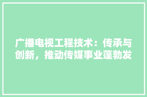 广播电视工程技术：传承与创新，推动传媒事业蓬勃发展 中式风格装饰