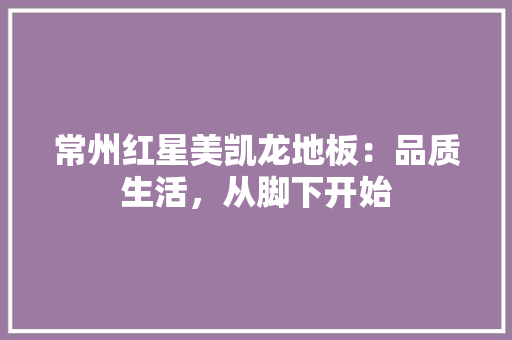 常州红星美凯龙地板：品质生活，从脚下开始 中式风格装饰