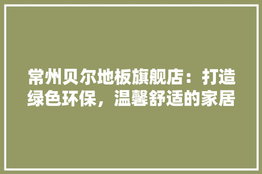 常州贝尔地板旗舰店：打造绿色环保，温馨舒适的家居生活新标杆 中式风格装饰